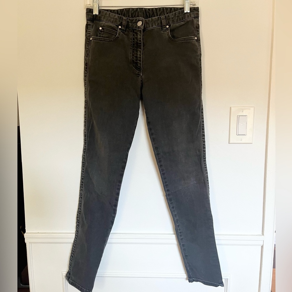 Belstaff black Jean with tuxedo line down side of legs.